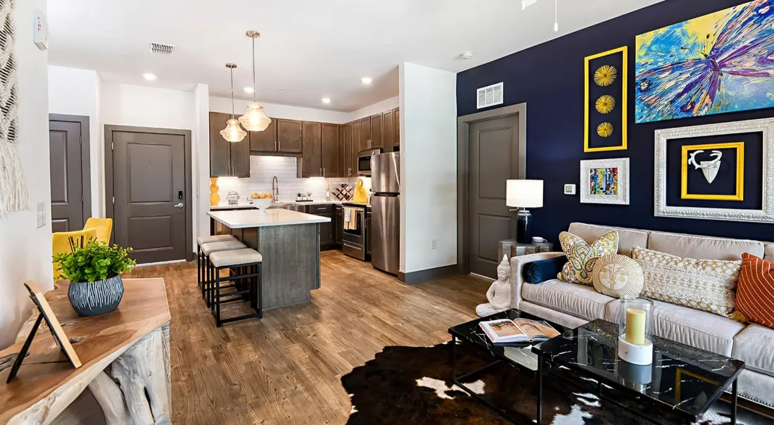 Installed kitchen cabinetry in a finished multifamily unit