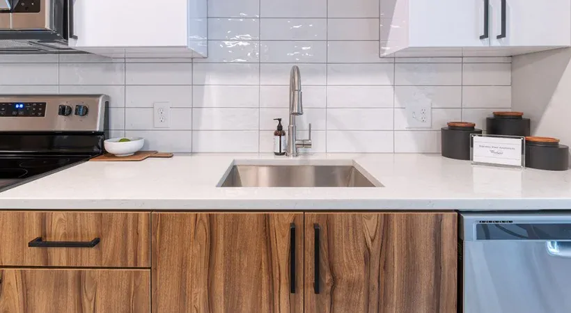 Two-tone kitchen cabinetry installation